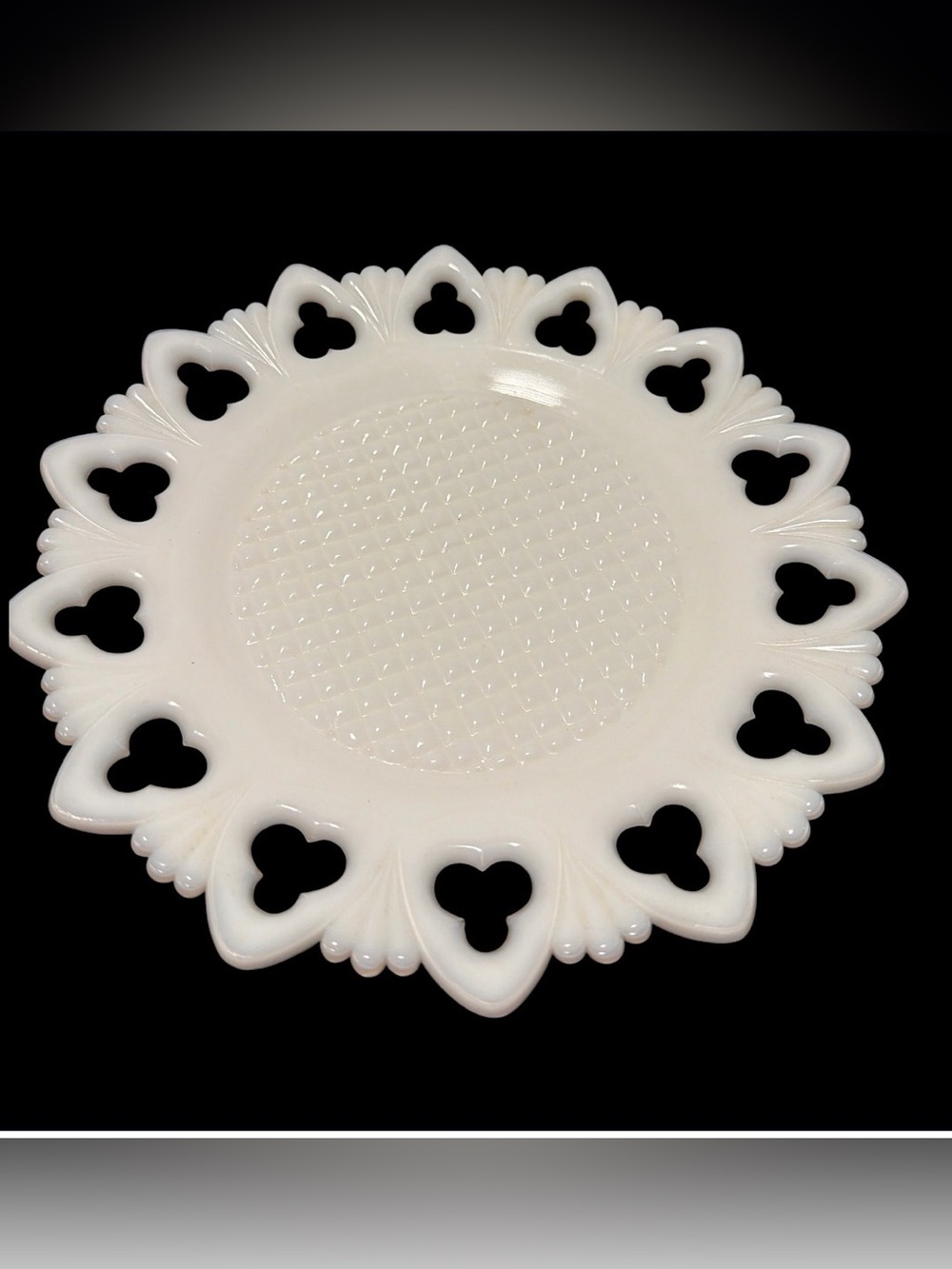 Vintage White Milk Glass Decorative Plate
